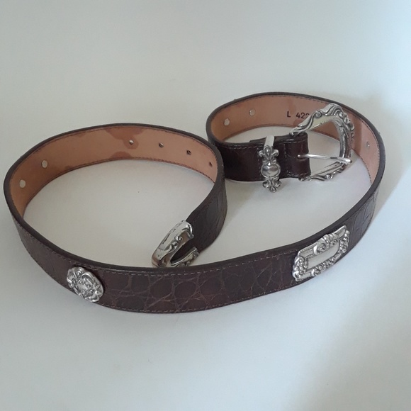 Brighton Western Style Belt with Silver Conchos - Picture 3 of 7